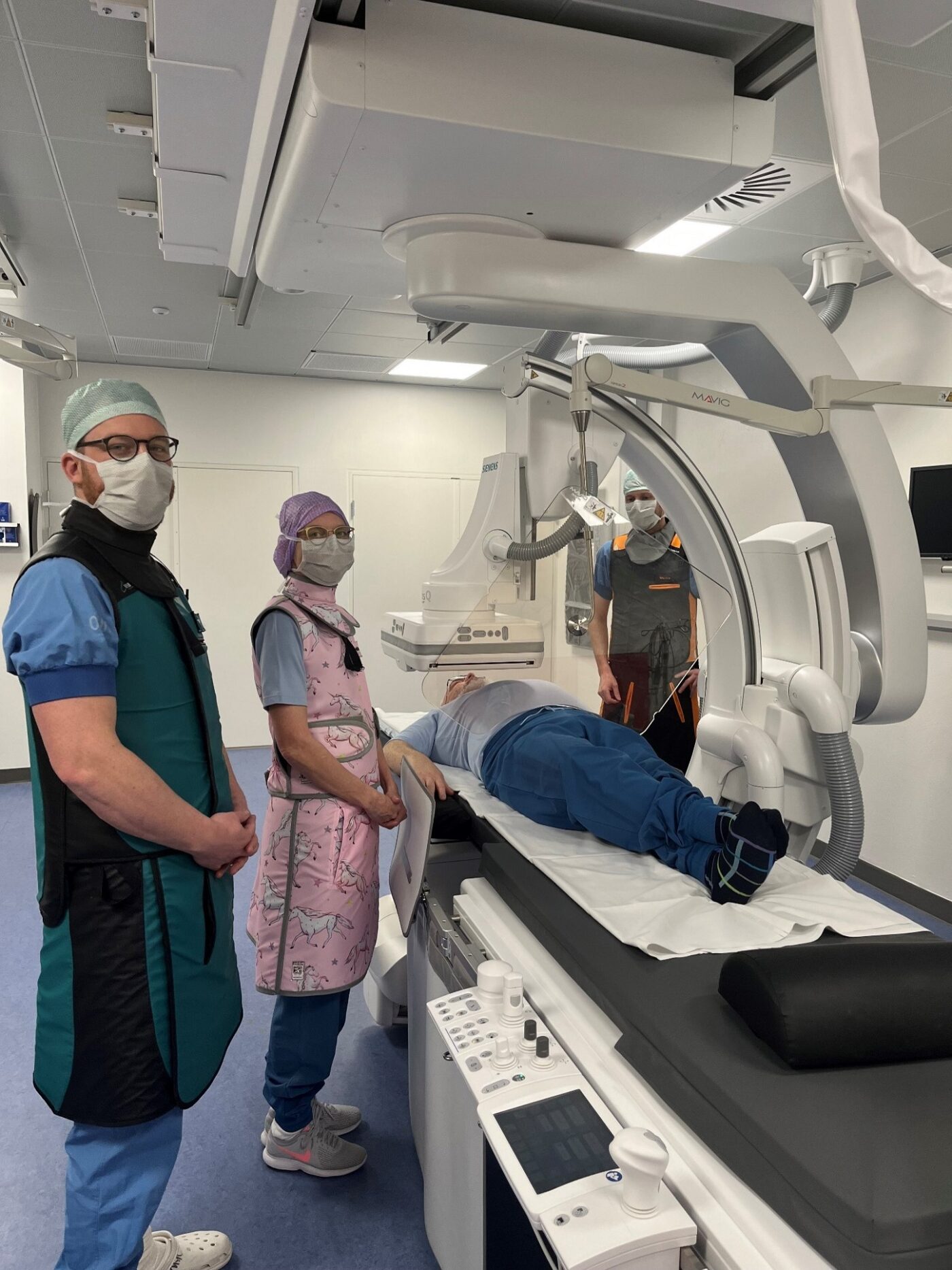 Radiografer med blybeskyttelse på